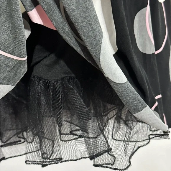 Ruby Rox Black Pink White Gray Polka Dot Tulle Hem Dress Vintage Y2K Size Small - Picture 3 of 7